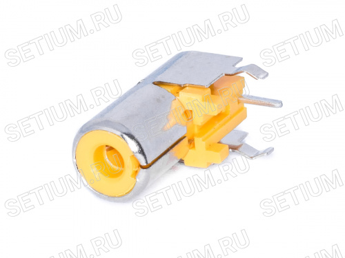 Разъем RCA-тюльпан, гнездо на плату, желтый RP-8-Y