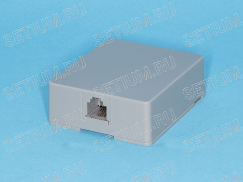 Розетка телефонная, 1 порт RJ-11, серая TJC6P4C-G