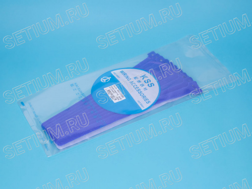 Стяжка 310х16 мм с липучкой, синяя, упак. 20 шт. фото 4 Стяжка 310х16 мм с липучкой, синяя, упак. 20 шт. MGT-310BE фото 4