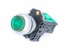 Кнопка управления выступающая, с подсветкой, с фиксацией, d 30 мм, НР, зеленая TN2IA2GN-1A
