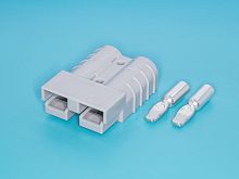 Разъем для аккумуляторной батареи (серый) 45А, (корпус + 2 контакта 8AWG)