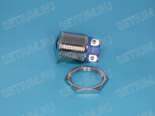 Кнопка круглая 220В 2А, крепление гайка																																															 PSW-14 фото 2