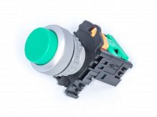 Кнопка управления выступающая, без фиксации, d 30 мм, НР, зеленая TN2BLG-1A