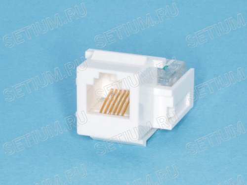 Модуль RJ-12  6P6C, Keystone, белый KES-TV-W