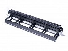 Патч-панель 24 порта RJ-45, кат.6, универсальная с органайзером, PCnet 6-PLA-24D-OO