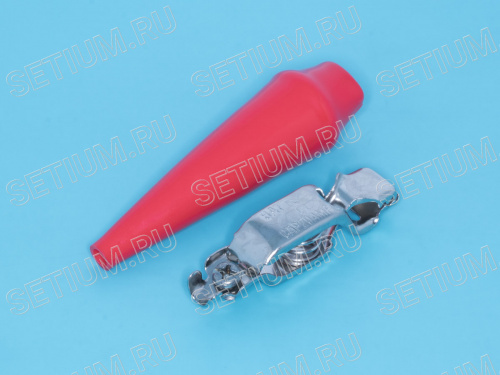 Зажим изолированный 80мм тип 'aligator', красный фото 3 Зажим изолированный 80мм тип 'aligator', красный ITA-80R фото 3