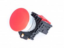 Кнопка управления грибовидная, без фиксации, d 38 мм, НЗ, красная TN2BMR-1B