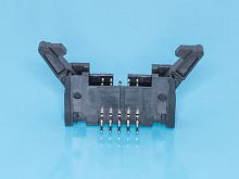 Разъем IDC 2х5 вилка на плату, с защелками, шаг 2.54мм, прямой угол SCM-10R