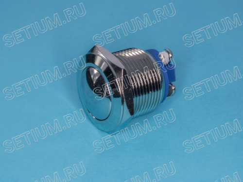 Кнопка круглая 220В 2А, крепление гайка																																															 PSW-14