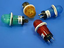 Лампа неоновая 220 В с резистором, d 14 мм, красная (TPN-152R) TPN-142R