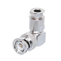 Разъем BNC штекер на кабель RG-58, угловой, пайка BNC-LS58P