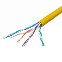 Кабель Витая пара 8 проводов, кат. 5е, многожильный, (PCnet),  бухта 300м, желтый UTP4-24SR5/e Y