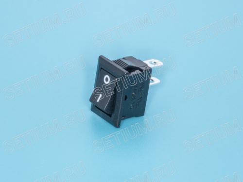 Выключатель 220В 2 контакта 15х10мм, черный, вкл-выкл SWR-81