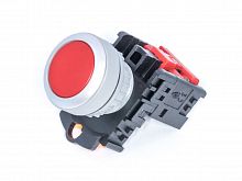 Кнопка управления плоская, без фиксации, d 30 мм, НЗ, красная TN2BFR-1B
