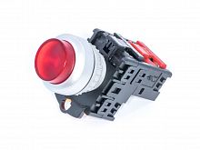 Кнопка управления выступающая, с подсветкой, с фиксацией, d 30 мм, НЗ, красная TN2IA2RN-1B