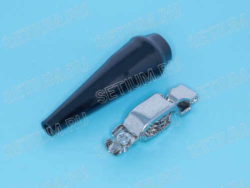 Зажим изолированный 80мм тип 'aligator', черный фото 3 Зажим изолированный 80мм тип 'aligator', черный ITA-80B фото 3