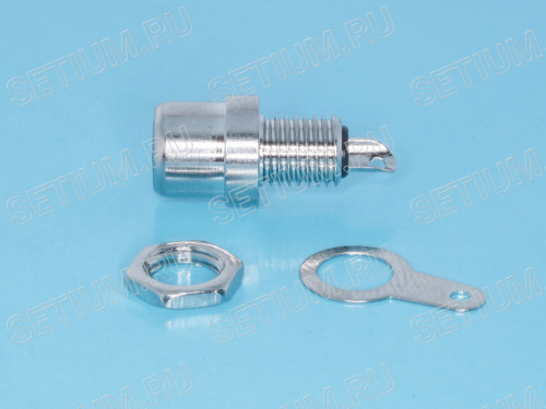 Разъем RCA-тюльпан, гнездо на блок, крепление гайка RP-1