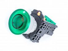 Кнопка управления грибовидная, с подсветкой, без фиксации, d 38 мм, НР, зеленая TN2IM2GN-1A