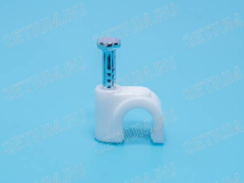 Скоба 6х6,6мм с гвоздем, белая, упак. 100 шт. NC-1N-W фото 3