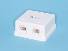 Розетка компьютерная, 2 порта RJ-45, 8P8C, кат.5е, универсальная, PCnet EBKU-2-4