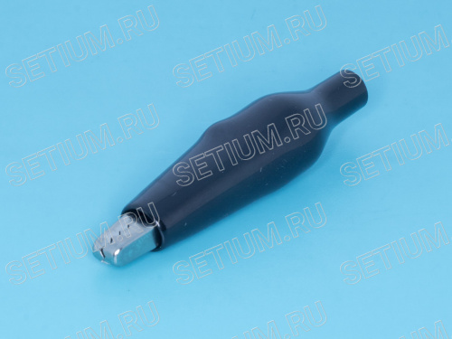 Зажим изолированный 43мм тип 'aligator', черный фото 2 Зажим изолированный 43мм тип 'aligator', черный ITA-43B фото 2