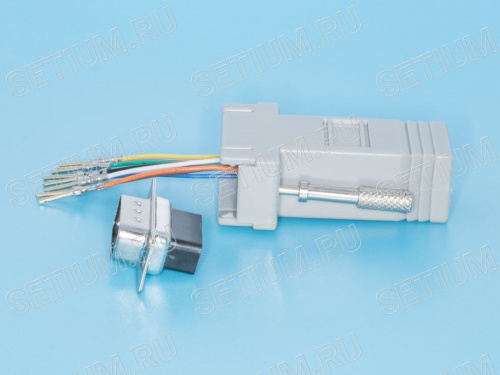 Переходник D-SUB 9 вилка - RJ45 гнездо фото 2 Переходник D-SUB 9 вилка - RJ45 гнездо GC-9MT8 фото 2