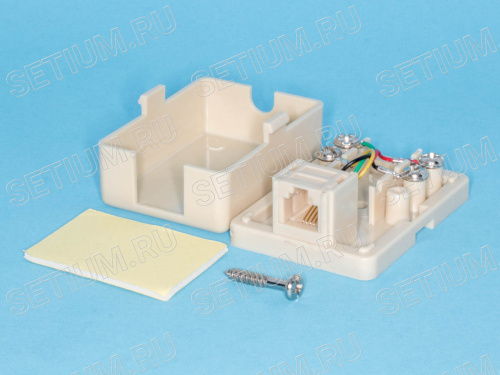 Розетка телефонная, 1 порт RJ-11, бежевая TJCM6P4C фото 4