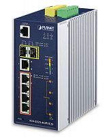 Промышленный управляемый L2+/L4 коммутатор Planet 4 порта 10/100/1000 Мб/с 802.3bt PoE 60Вт/порт, 1 порт 10/100/1000 Мб/с, 2 слота SFP 100/1000 Мб/с IGS-5225-4UP1T2S