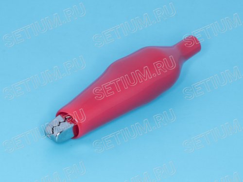 Зажим изолированный 62мм тип 'aligator', красный ITA-62R фото 2
