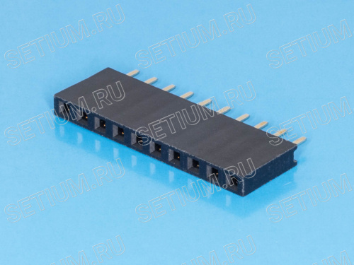 Разъем 1х10 гнездо на плату, шаг 2.54мм PBS-10 фото 5