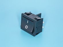 Выключатель 220В 4 контакта 19х22мм, B1021, черный, крепление защелка SWR-71