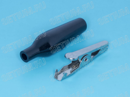 Зажим изолированный 43мм тип 'aligator', черный фото 3 Зажим изолированный 43мм тип 'aligator', черный ITA-43B фото 3