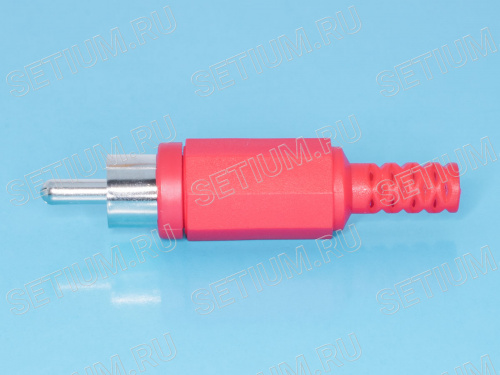Разъем RCA-тюльпан, вилка на кабель, красный RPC-1-R фото 4