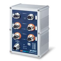 Промышленный управляемый L2+ коммутатор Planet 4 порта M12 10/100/1000 Мб/с 802.3at PoE 144Ватт, 2 порта M12 10/100/1000 Мб/с IGS-604HPT-M12