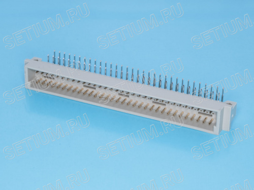 Разъем DIN 41612 64 контакта, вилка, прямой угол, 3ряда 612C-64M-E