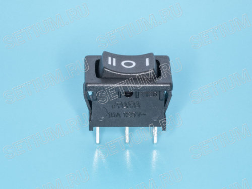 Выключатель 220В 3 контакта18х13мм, B100J, черный, крепление защелка SWR-43 фото 4