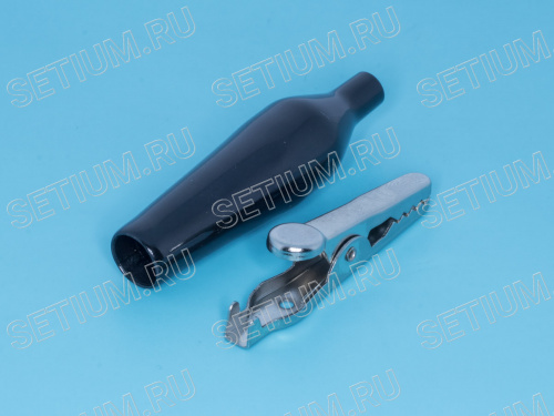 Зажим изолированный 62мм тип 'aligator', черный ITA-62B фото 3