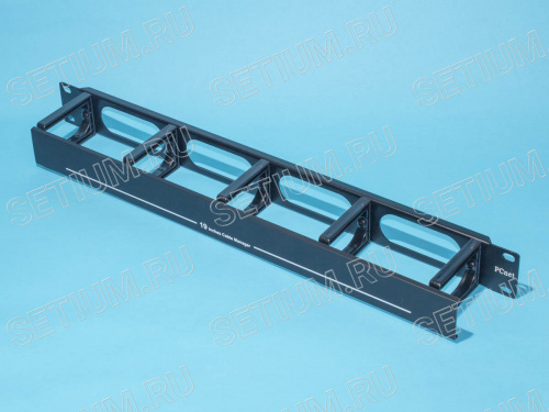 Заглушка 19" с держателем кабеля, с крышкой, PCNet PL-MN070