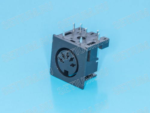 Гнездо DIN 5 контатков  на плату, 45 градусов DNR-5F1R