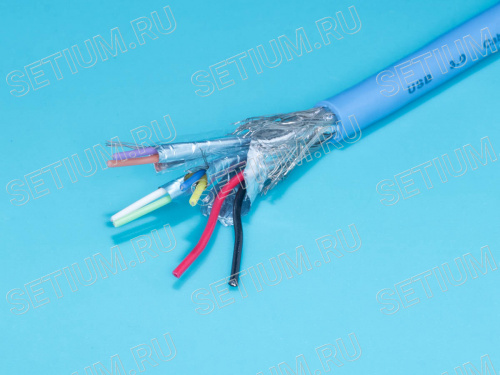 Кабель USB3.0  8 проводов, бухта 50 м, синий USB3.0-8C