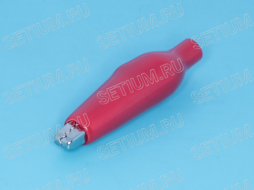 Зажим изолированный 43мм тип 'aligator', красный ITA-43R фото 2